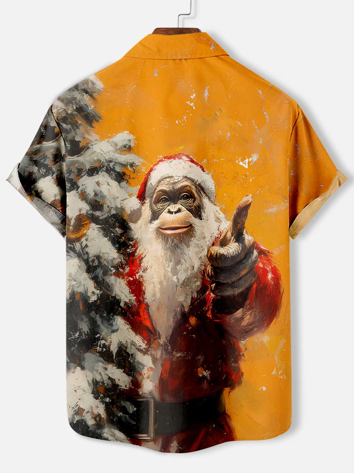 Men's Christmas Animal Graphic Short Sleeve Shirt