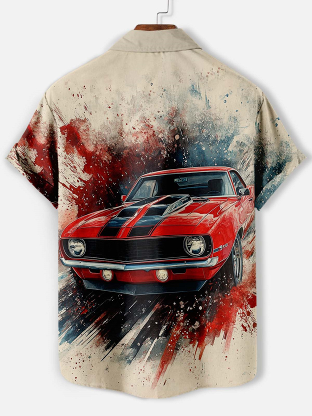 Men's Car Graphic Short Sleeve Shirt