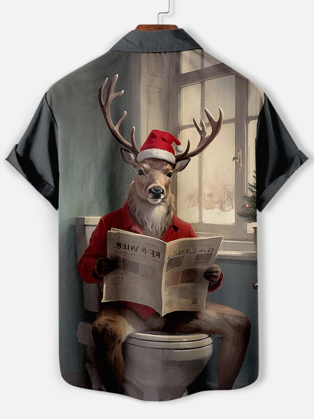 Men's Fun Animal Graphic Short Sleeve Shirt