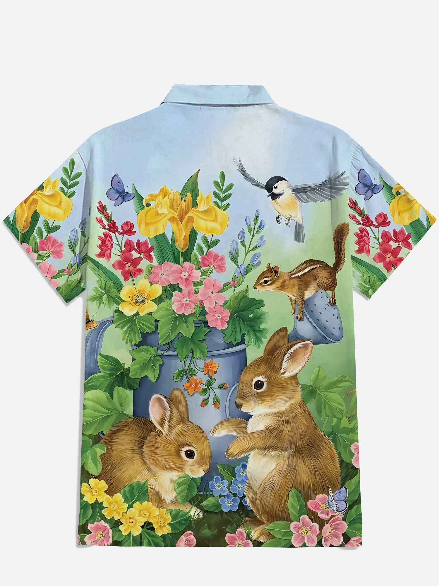 Men's Easter Print Short Sleeve Shirt