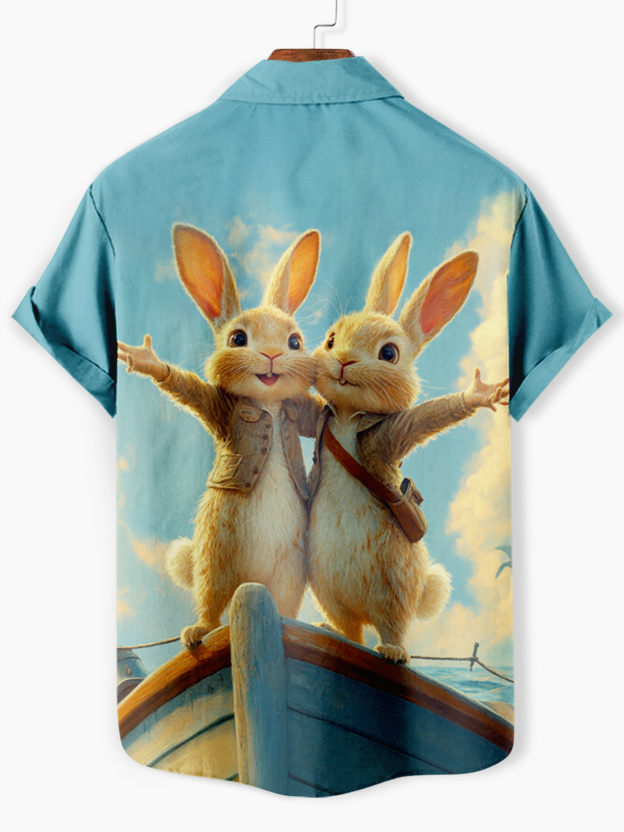 Men's Classic Movie Titanic Animal Fun Graphic Short Sleeve Shirt