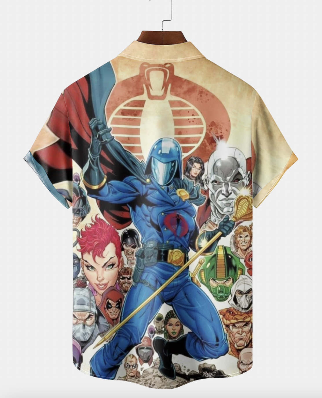 Men's Classic Retro War Cartoon Short Sleeve Shirt