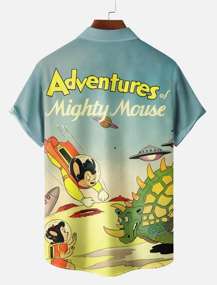 Classic Cartoon pattern short sleeved shirt