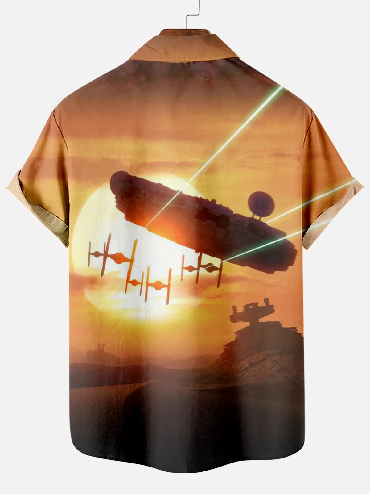 Spaceship combat element short-sleeved shirt