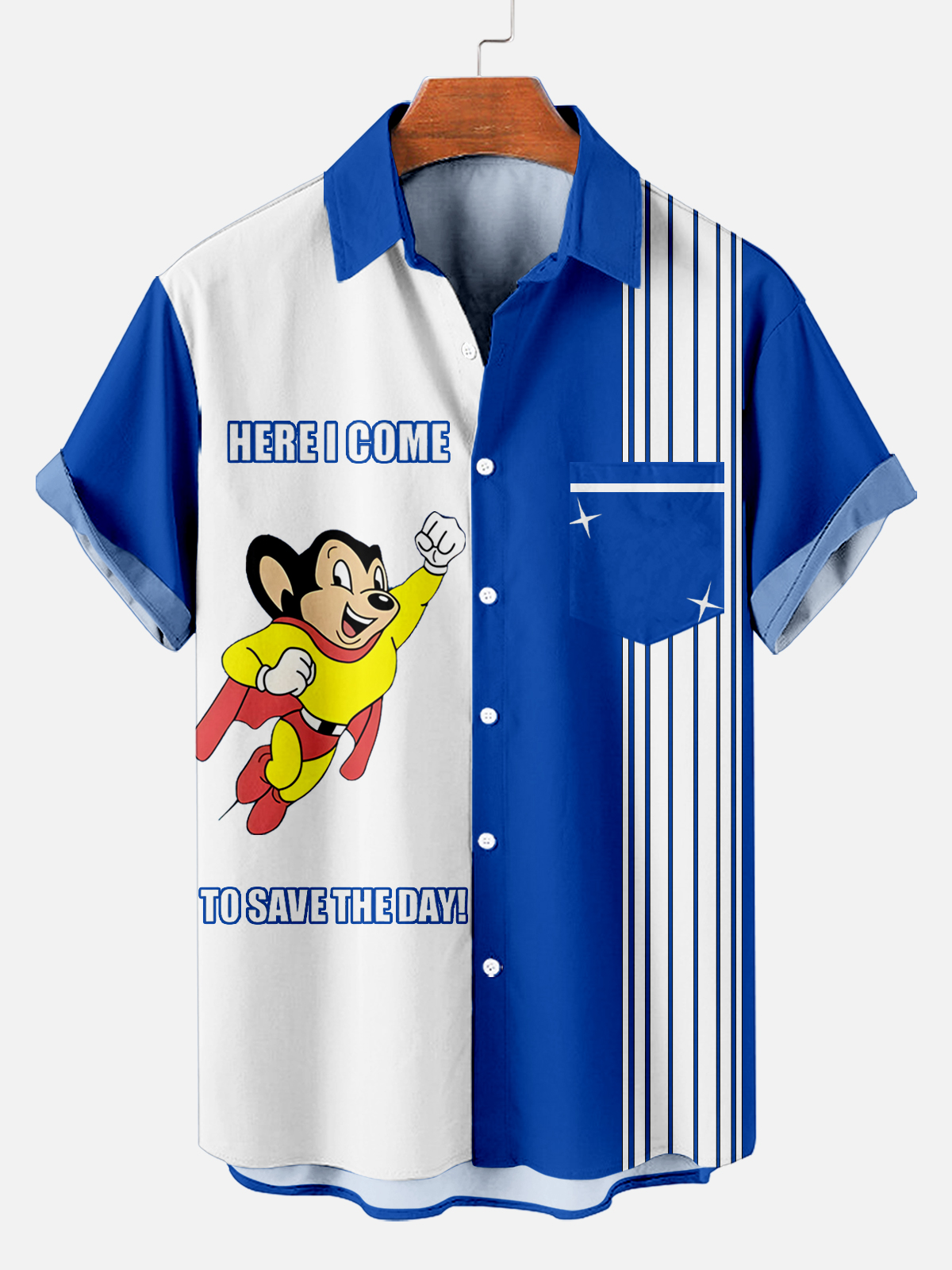 Classic Cartoon pattern short sleeved shirt