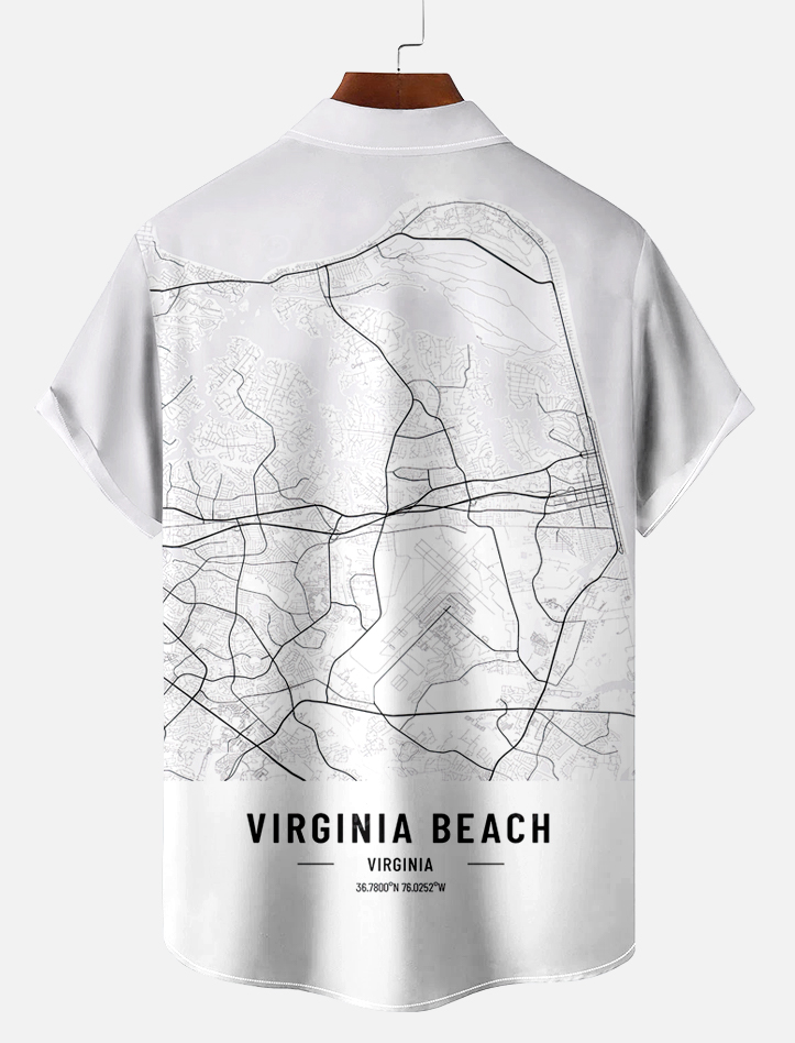 Men's Map Graphic Short Sleeve Shirt