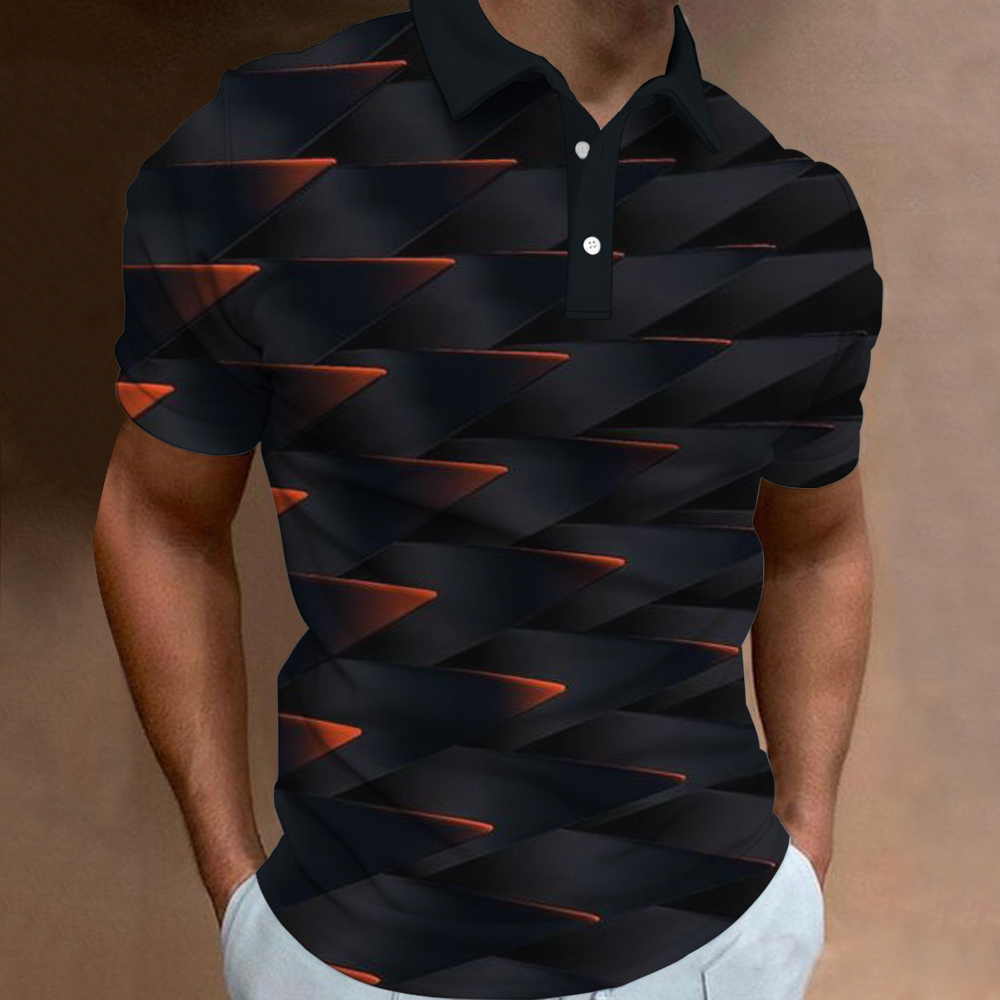 Men's Golf Casual Art Pattern Short Sleeve Polo Shirt