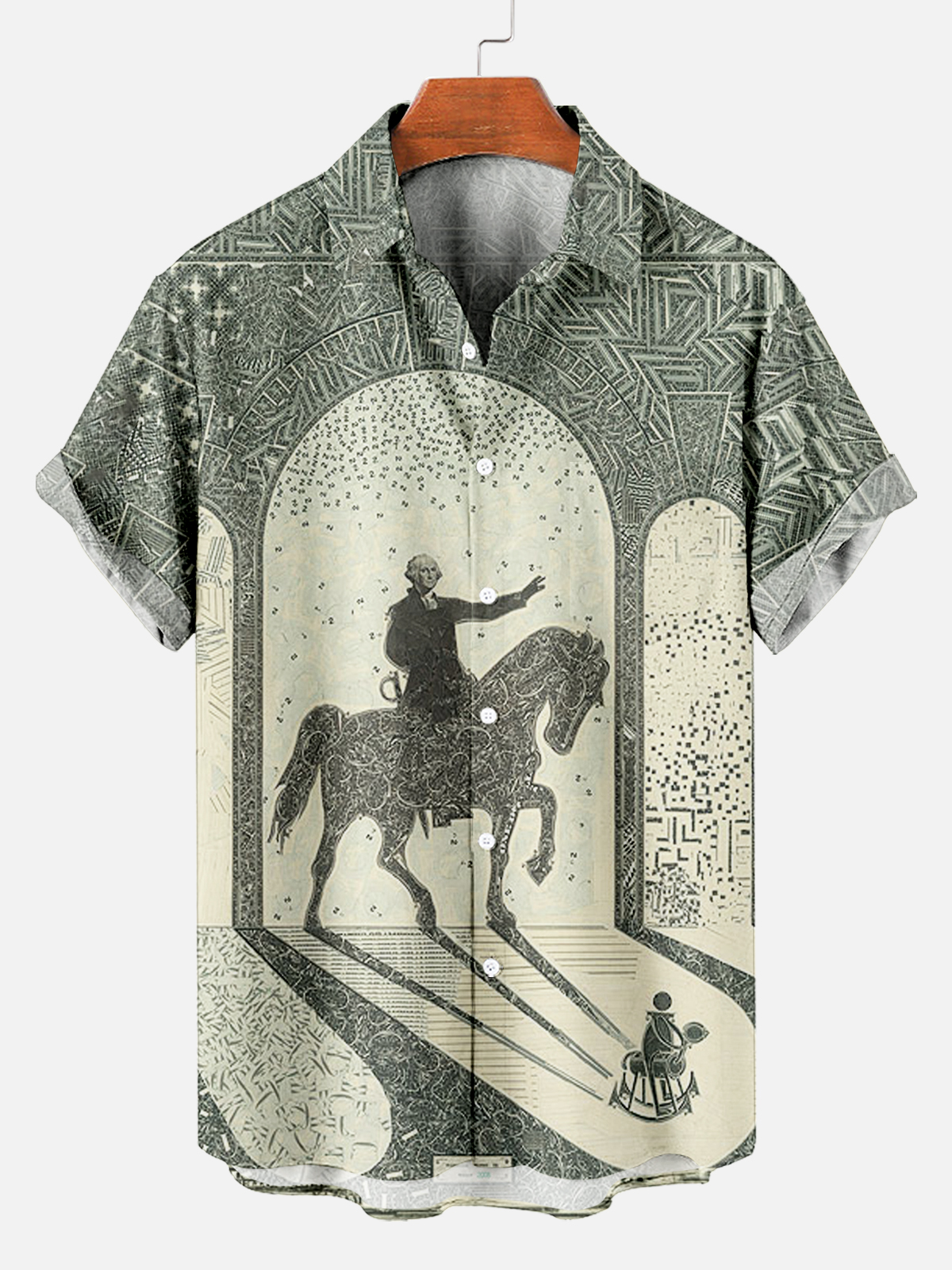 Men's Dollar Pattern Art Short Sleeve Shirt