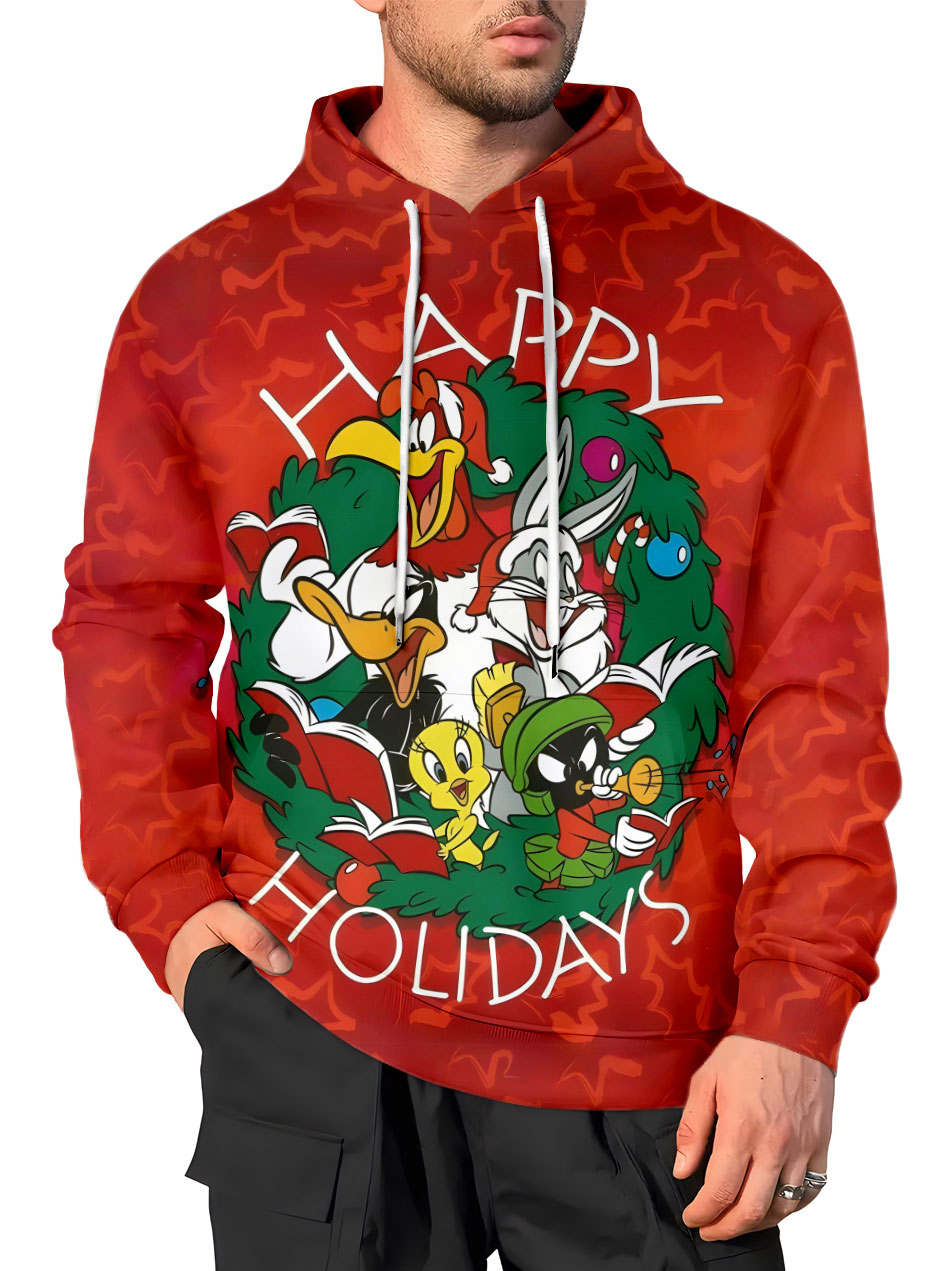 Men's Casual Art Cartoon Graphic Hoodie