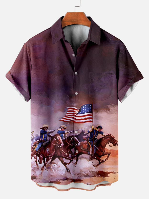 [Copy]Men's Vintage Witch Oil Painting Art Halloween Short Sleeve Shirt