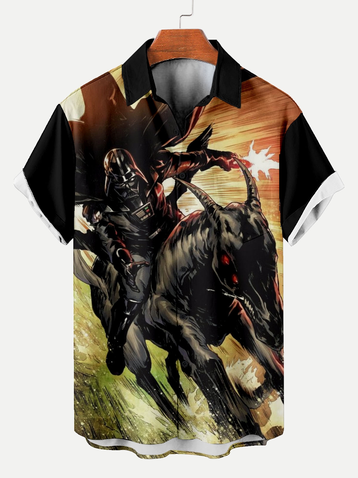  Classic Movie pattern short sleeved shirt