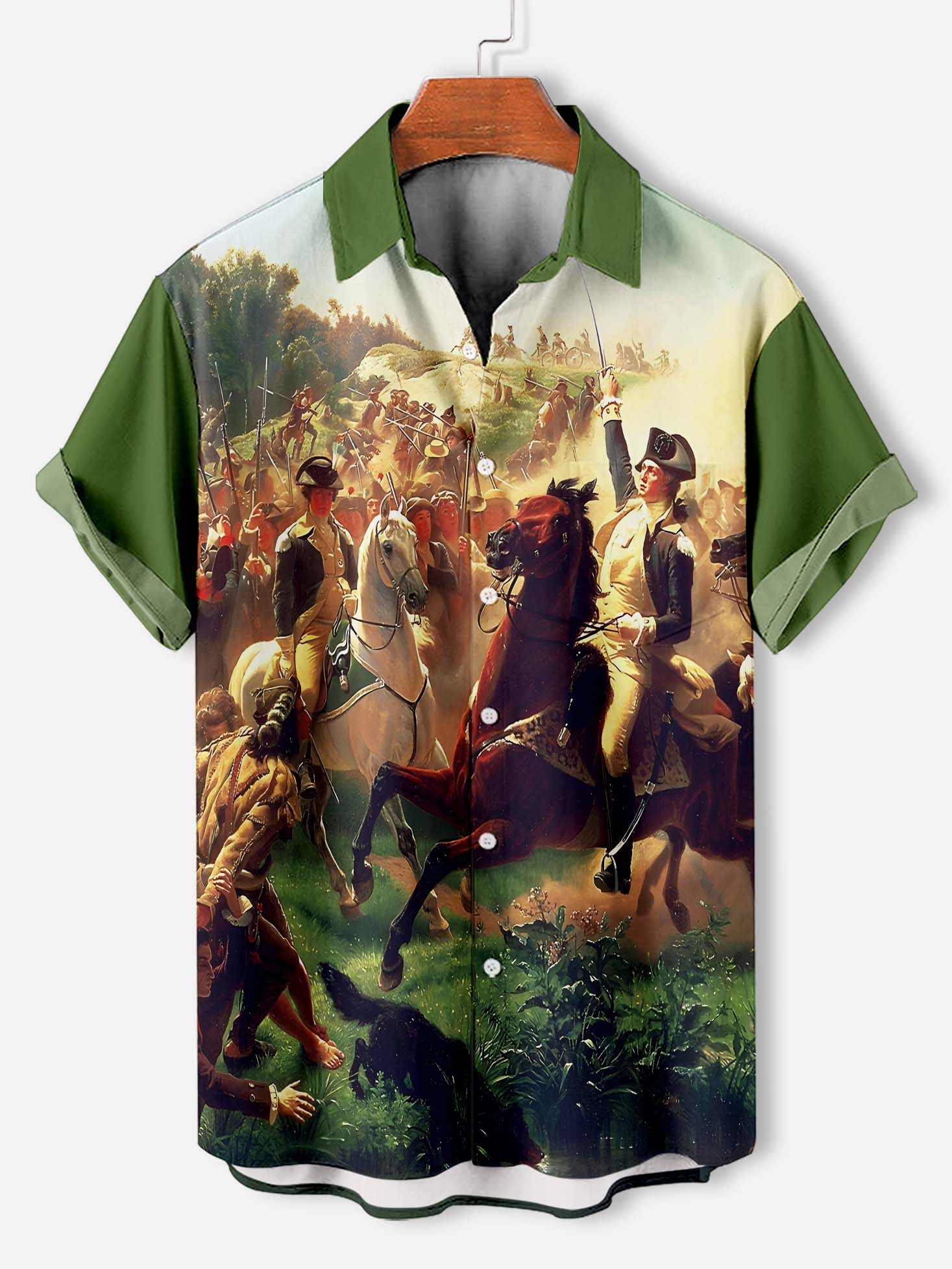 Men's American Revolutionary War Illustration short sleeve shirt