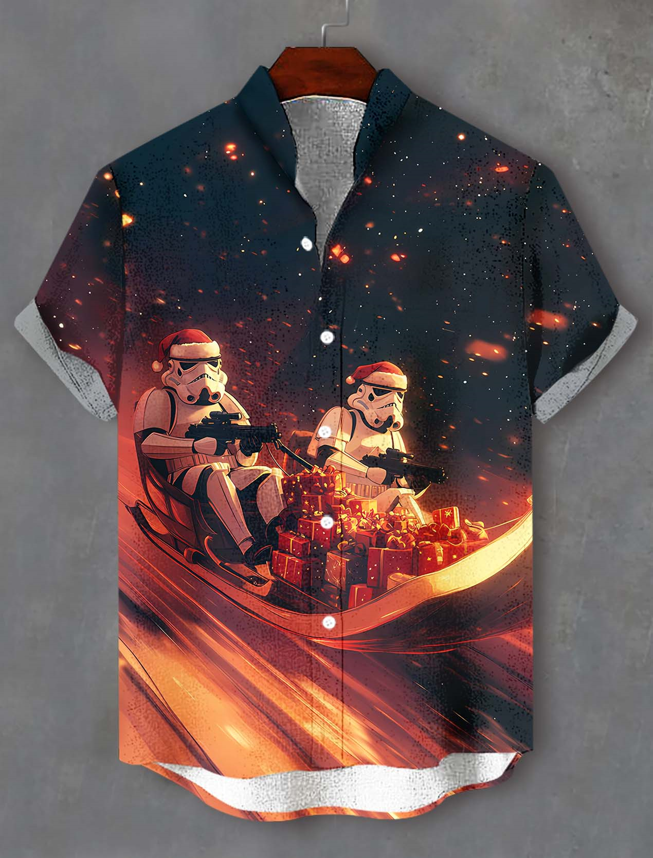 Men's Classic Movie Christmas Graphic Short Sleeve Shirt