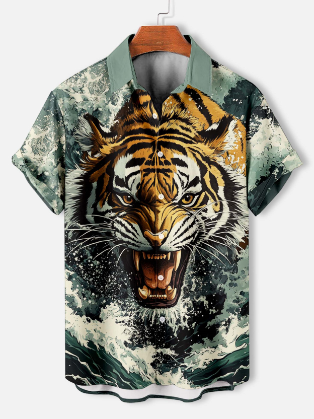 Men's Animal Graphic Short Sleeve Shirt