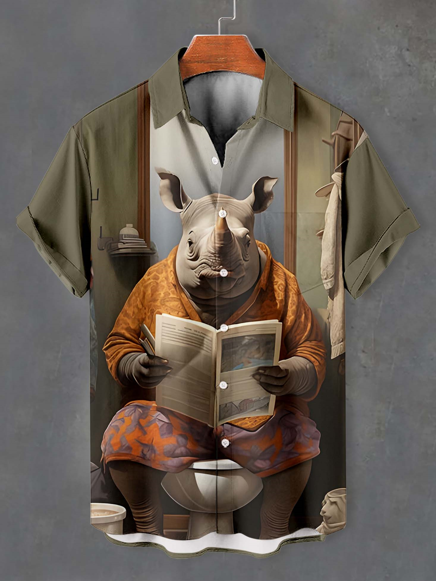 Men's Fun Animal Graphic Short Sleeve Shirt