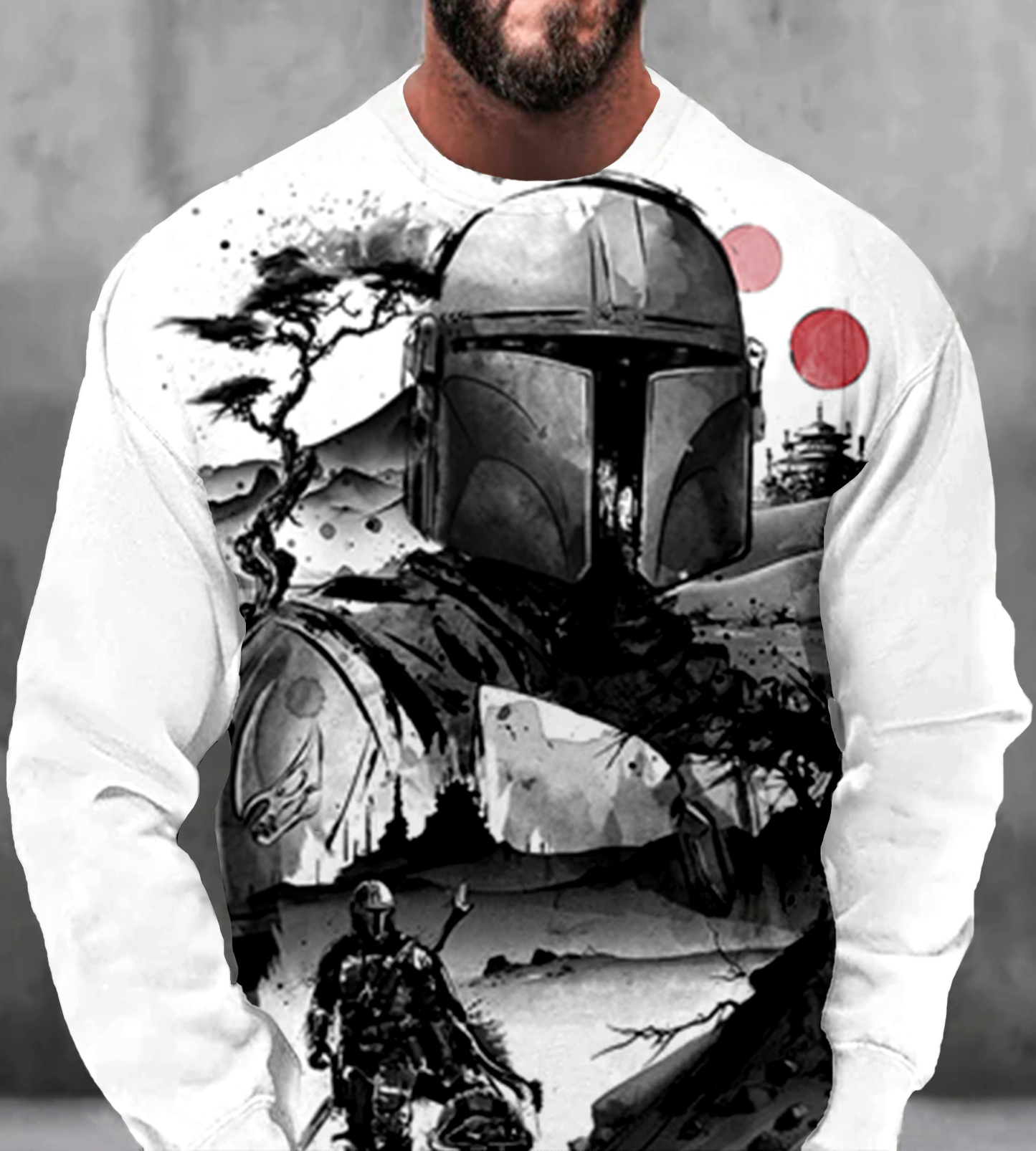 Men's Casual Classic Movie Graphic Long Sleeve Sweater