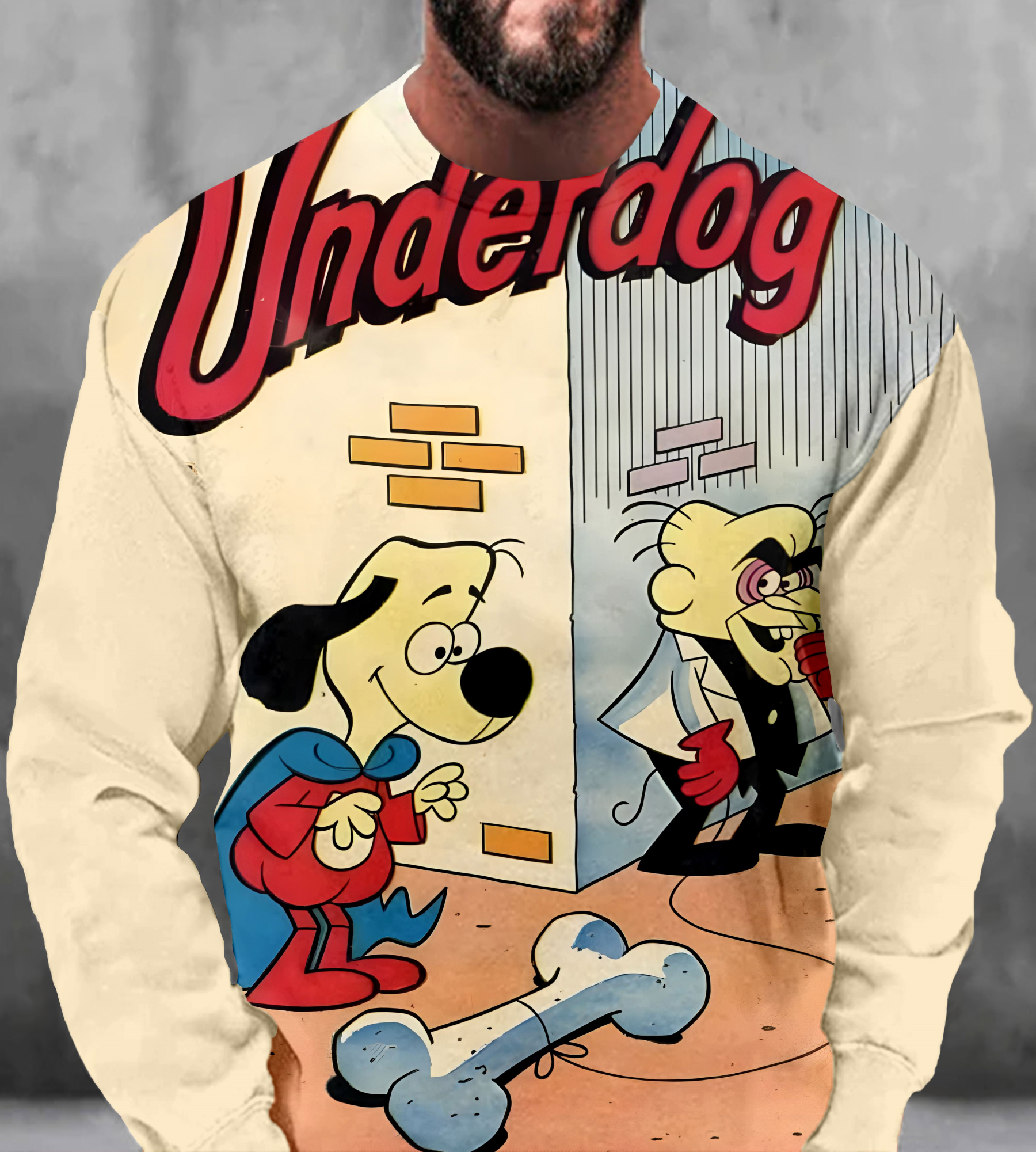 Men's Casual Classic Movie Graphic Long Sleeve Sweater