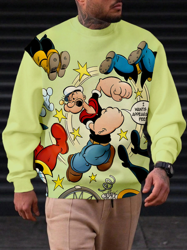 Men's Casual Classic Movie Graphic Long Sleeve Sweater