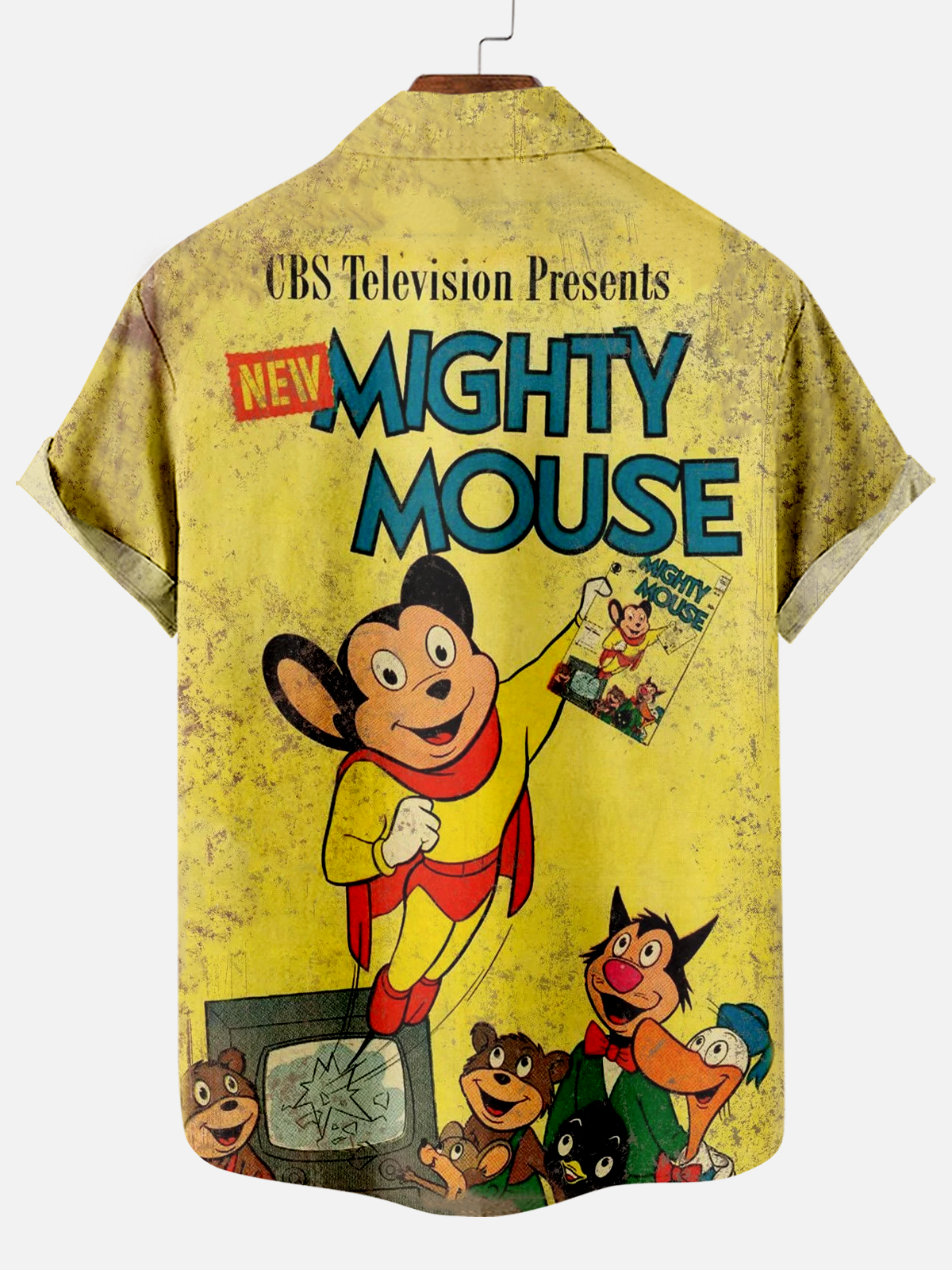 Classic Retro Cartoon Pattern Short Sleeve Shirt