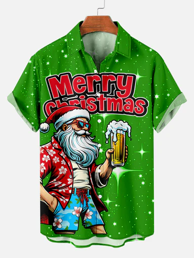 Men's Christmas Funny Graphic Short Sleeve Shirt
