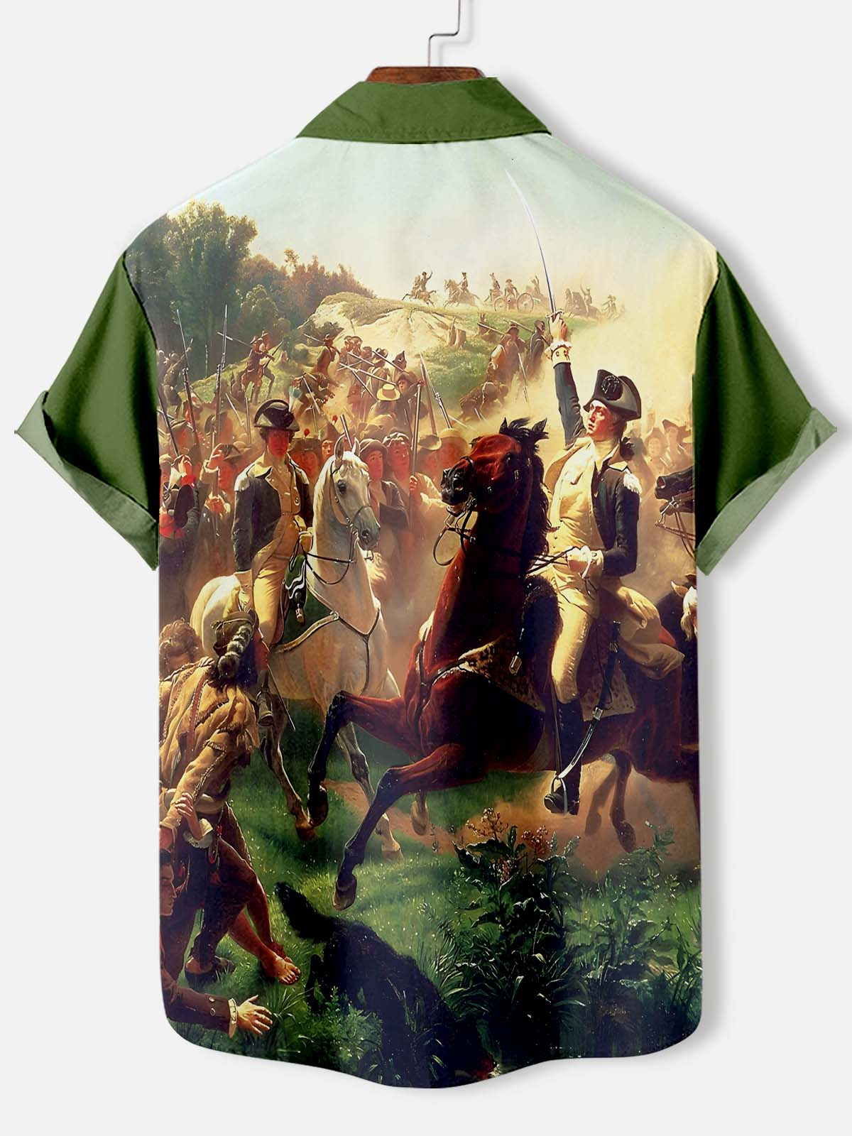 Men's American Revolutionary War Illustration short sleeve shirt