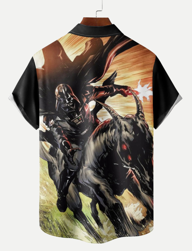  Classic Movie pattern short sleeved shirt