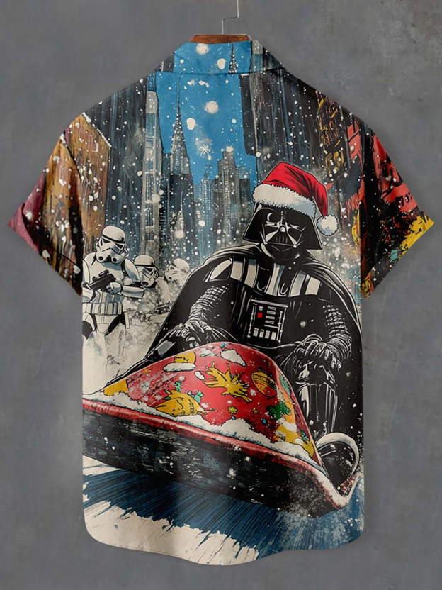 Men's Classic Movie Christmas Graphic Short Sleeve Shirt