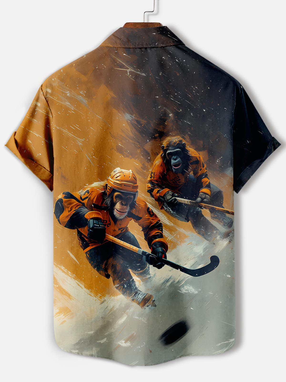 Men's Retro Animal Motion Graphic Short Sleeve Shirt