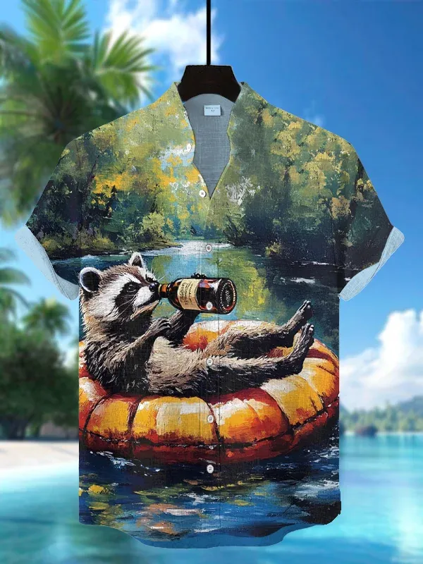 [Copy]Men's Classic Movie Godfather Animal Fun Graphic Short Sleeve Shirt