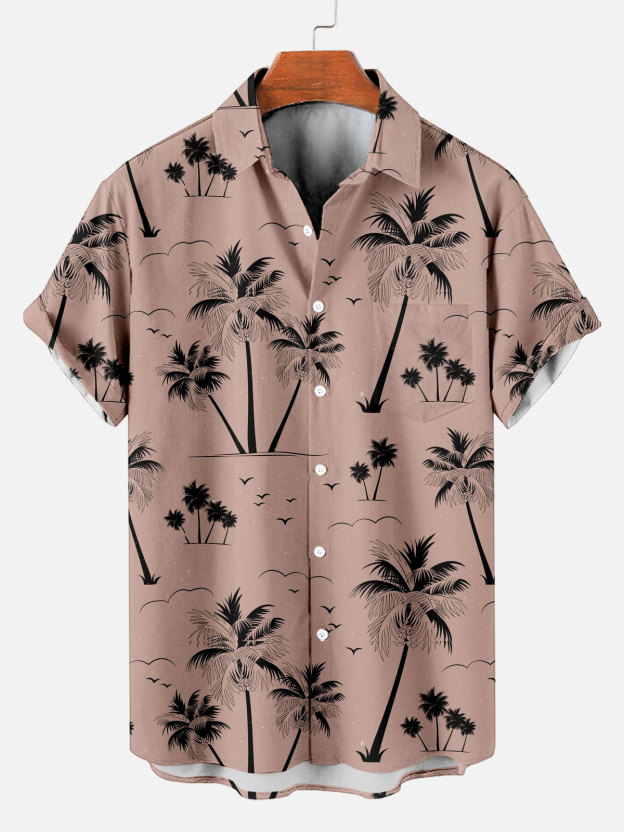 Men's Short Refreshing elegant hawaii Sleeve Shirt