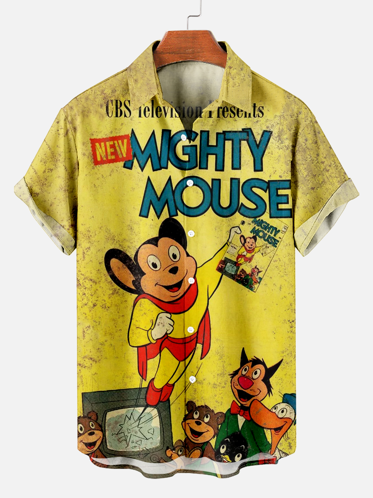 Classic Retro Cartoon Pattern Short Sleeve Shirt