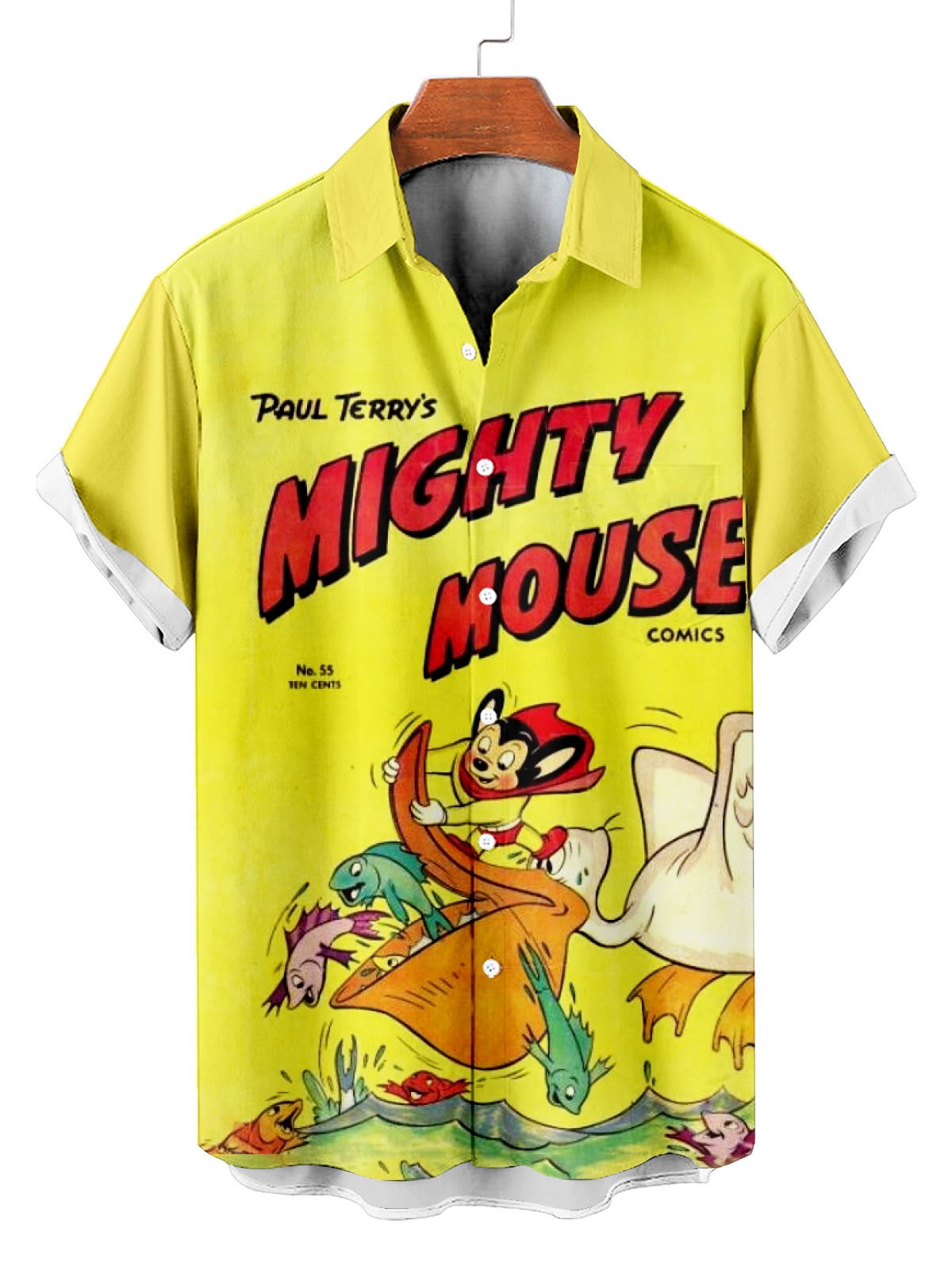 Classic Cartoon pattern short sleeved shirt