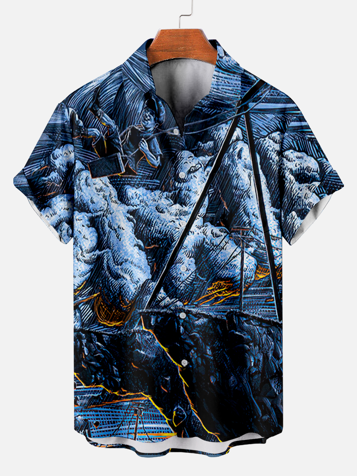 [Copy]Men's Vintage Witch Oil Painting Art Halloween Short Sleeve Shirt