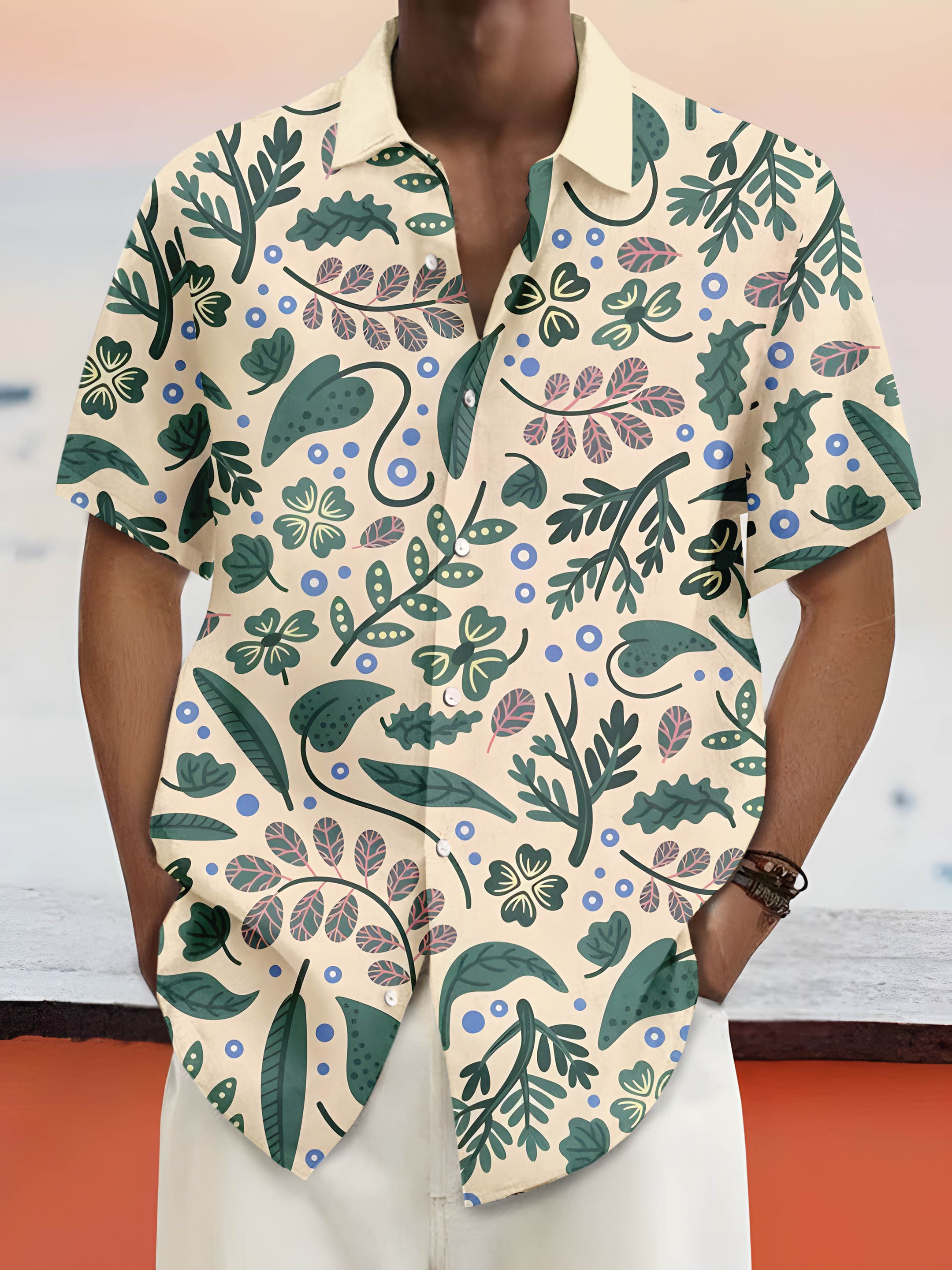 Men's Vintage Hawaiian Short Sleeve Shirt