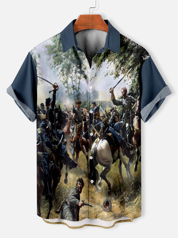 Men's Retro Graphic Short Sleeve Shirt