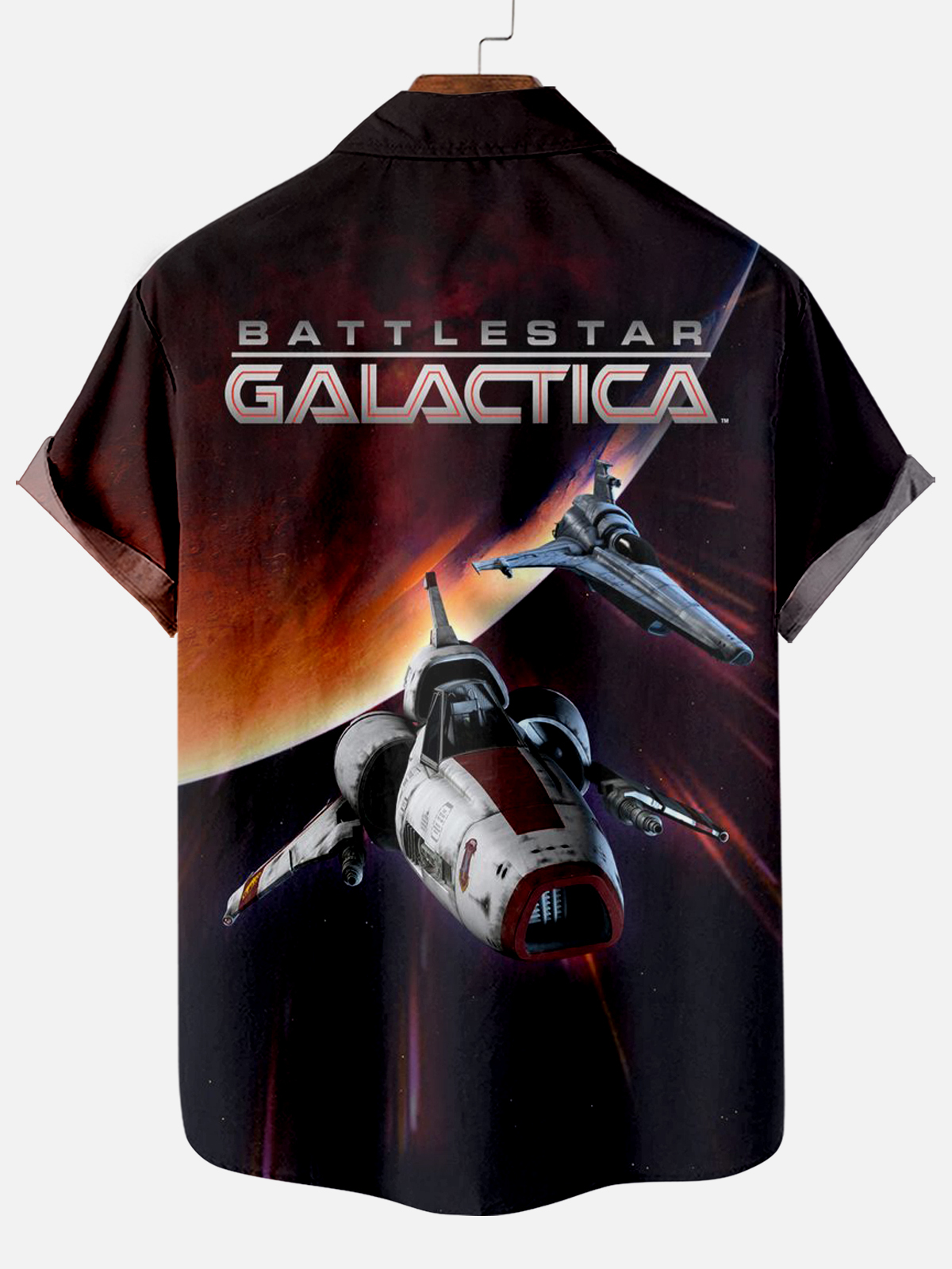 Classic Movie pattern short sleeved shirt