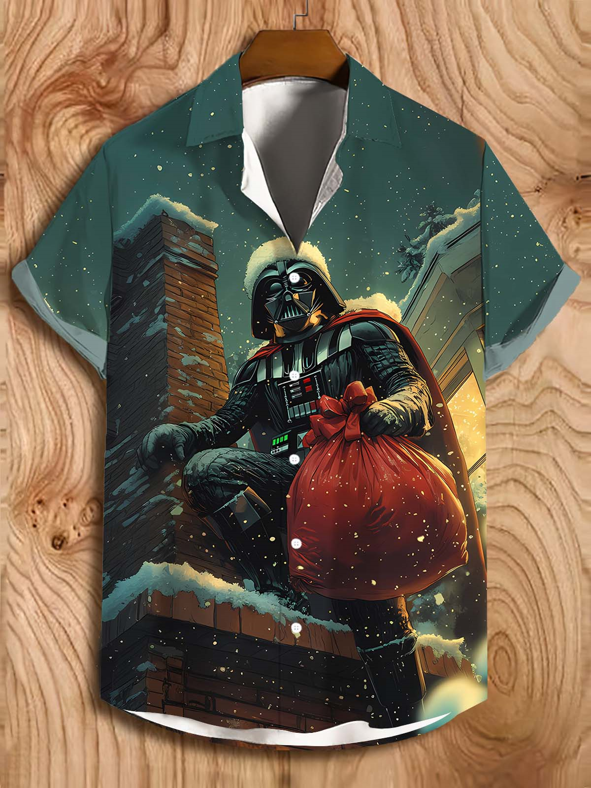 Men's Classic Movie Christmas Graphic Short Sleeve Shirt