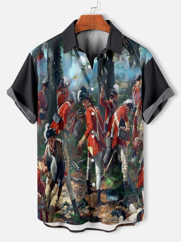 Men's Historical War Illustrated Short Sleeve Shirt