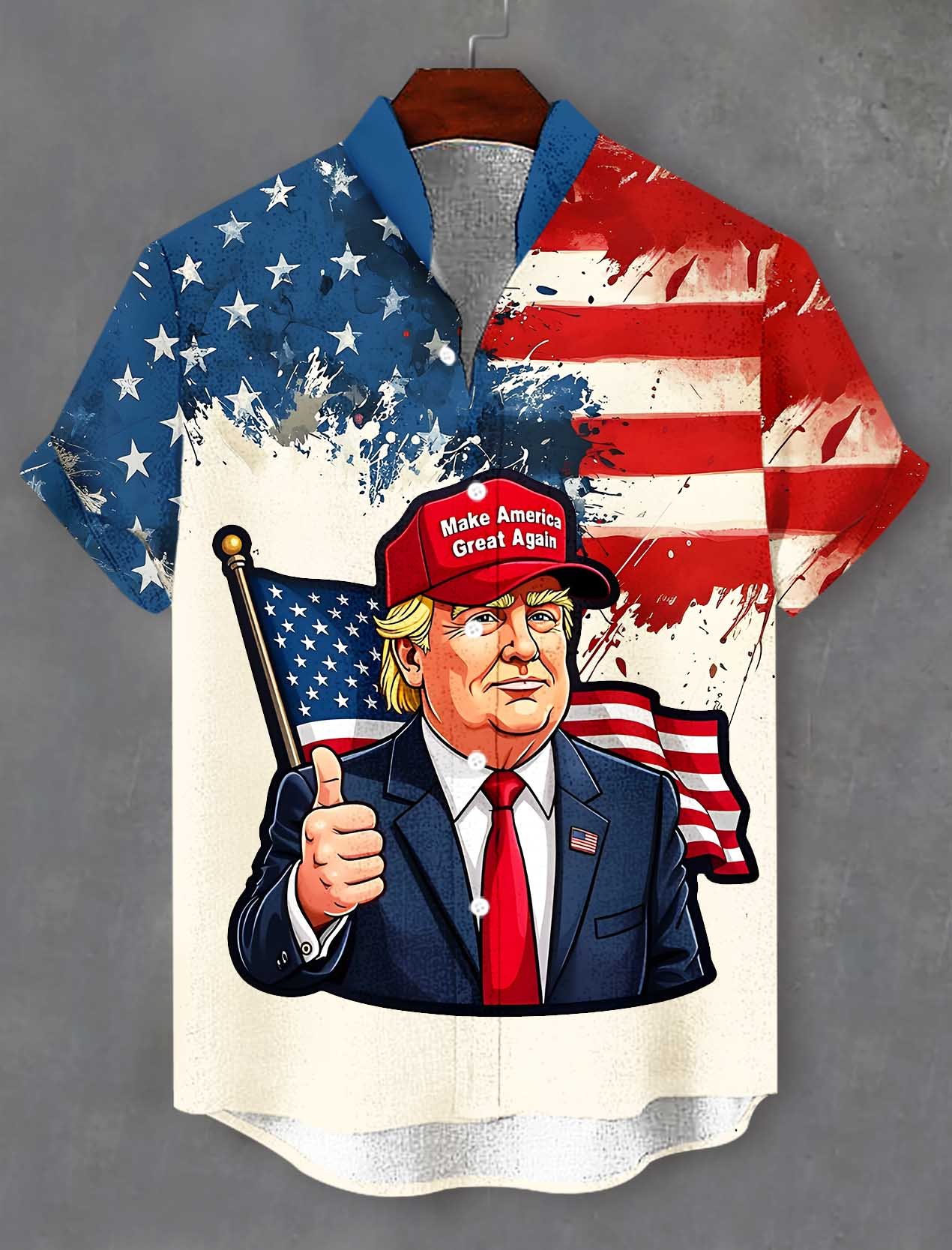 Men's Patriotic Short Sleeve Shirt