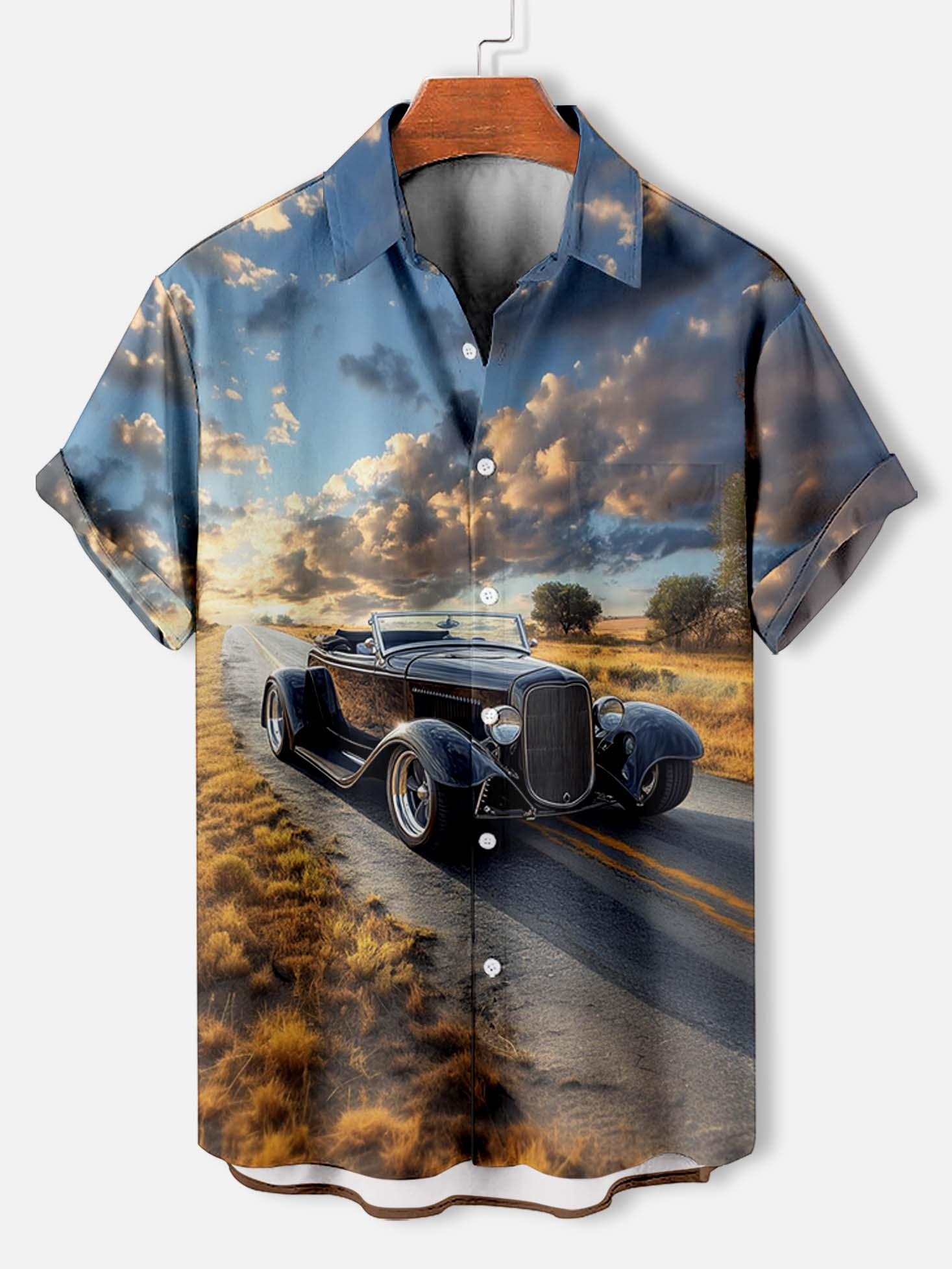 Men's Car Graphic Short Sleeve Shirt