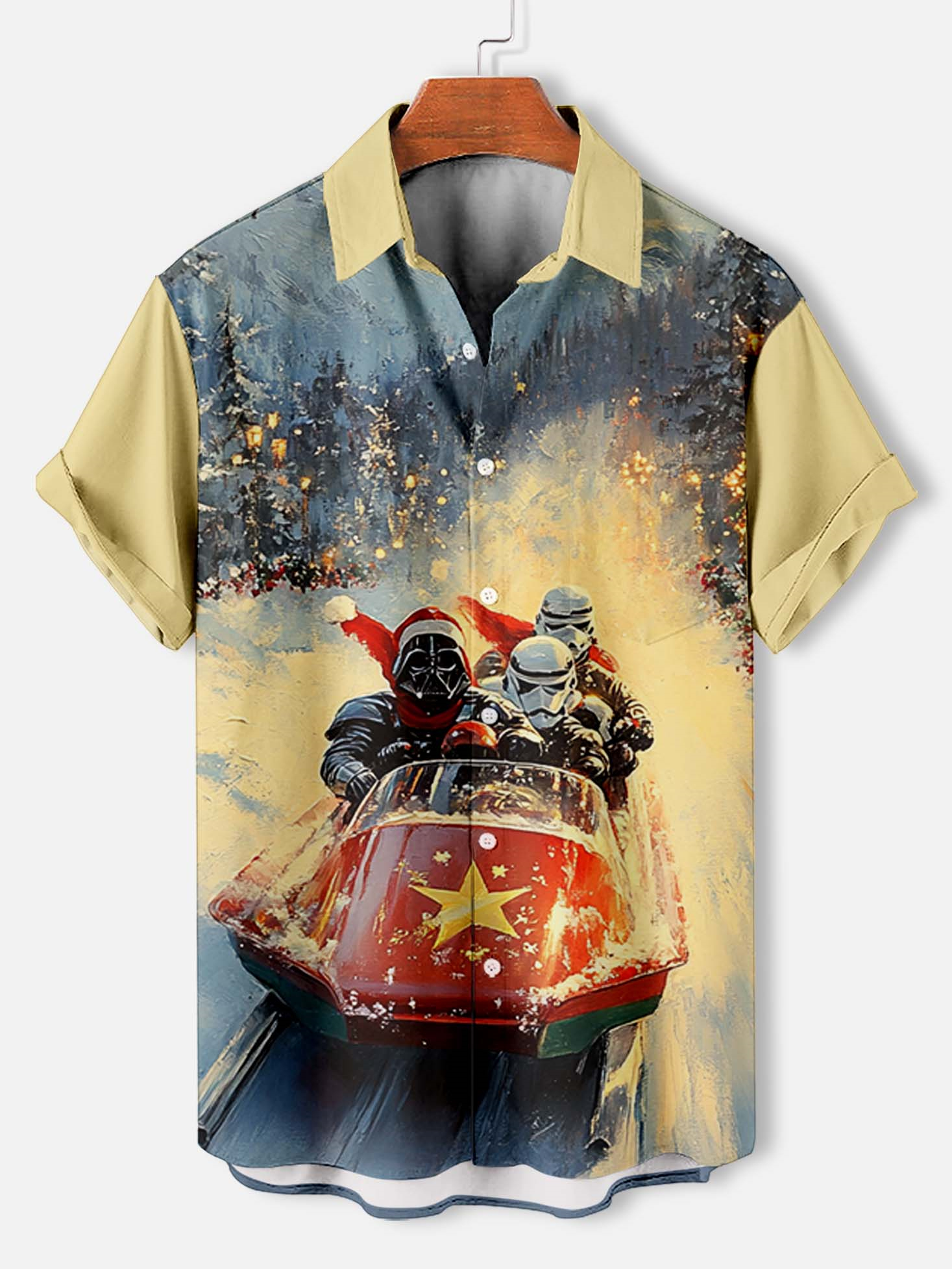 Men's Classic Movie Christmas Graphic Short Sleeve Shirt
