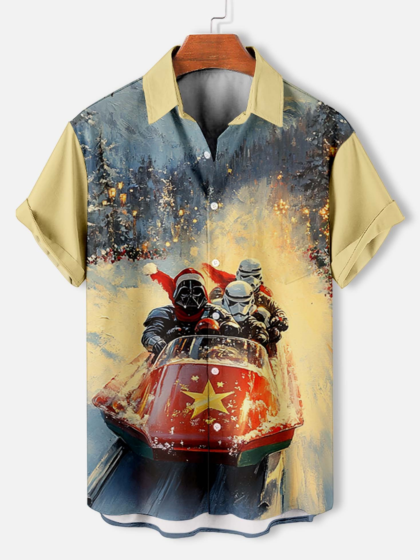 Men's Classic Movie Christmas Graphic Short Sleeve Shirt