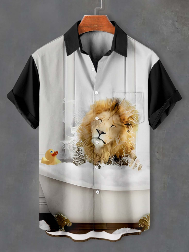 Men's Fun Animal Graphic Short Sleeve Shirt