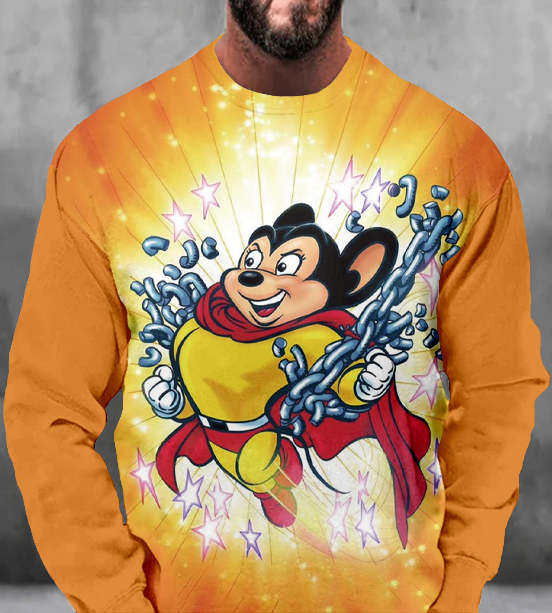 Men's Casual Classic Movie Graphic Long Sleeve Sweater