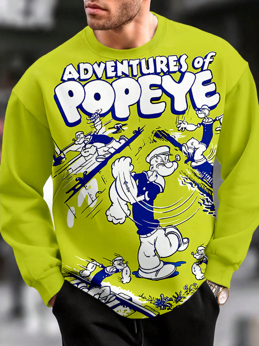 Men's Casual Classic Movie Graphic Long Sleeve Sweater