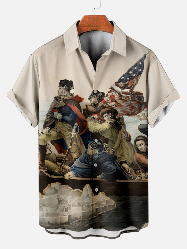 [Copy]Men's Vintage Witch Oil Painting Art Halloween Short Sleeve Shirt