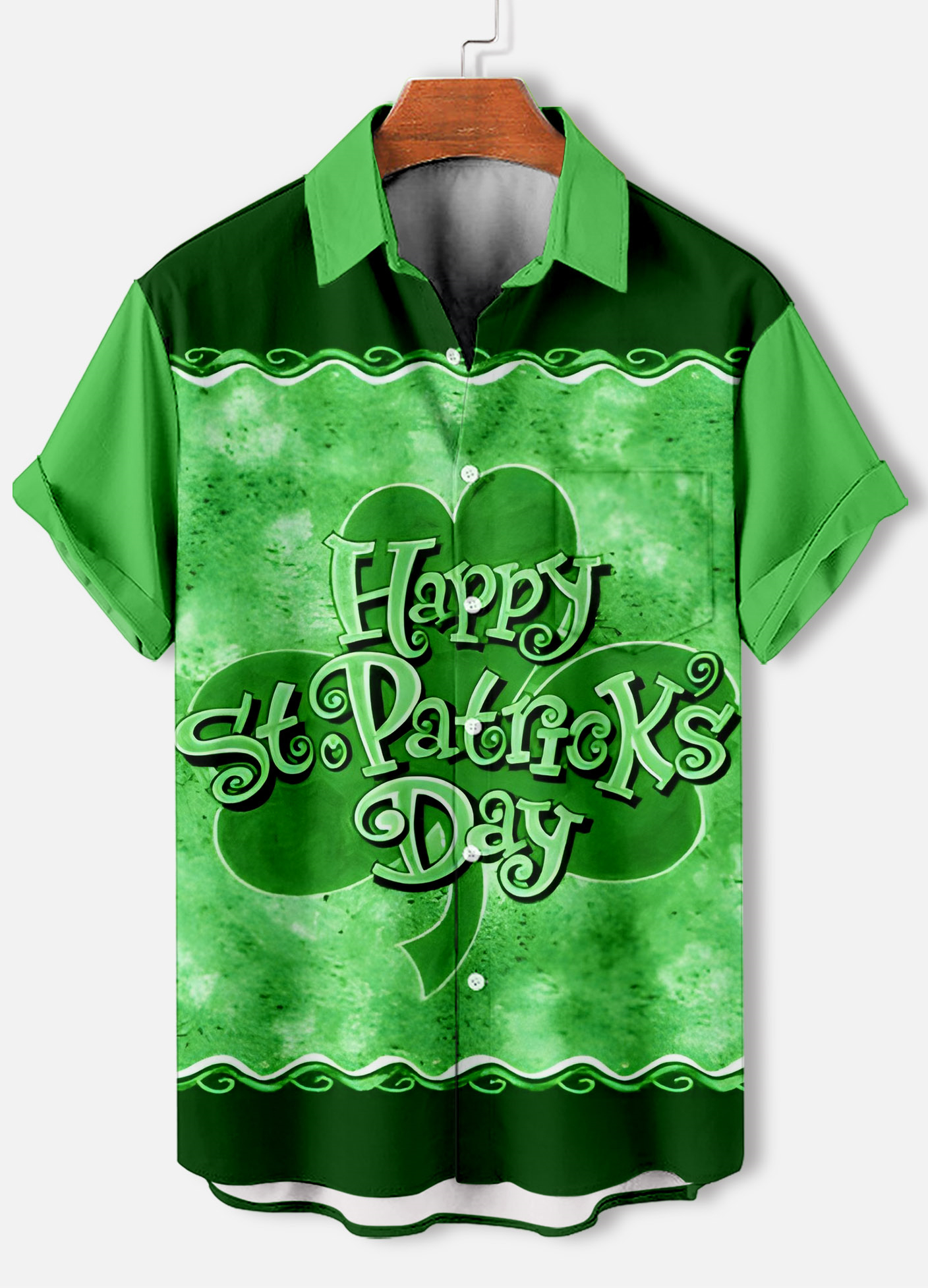 Men's Casual St. Patrick's Day Graphic Short Sleeve Shirt