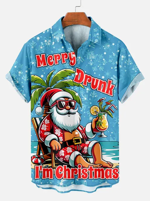 Men's Christmas Funny Graphic Short Sleeve Shirt