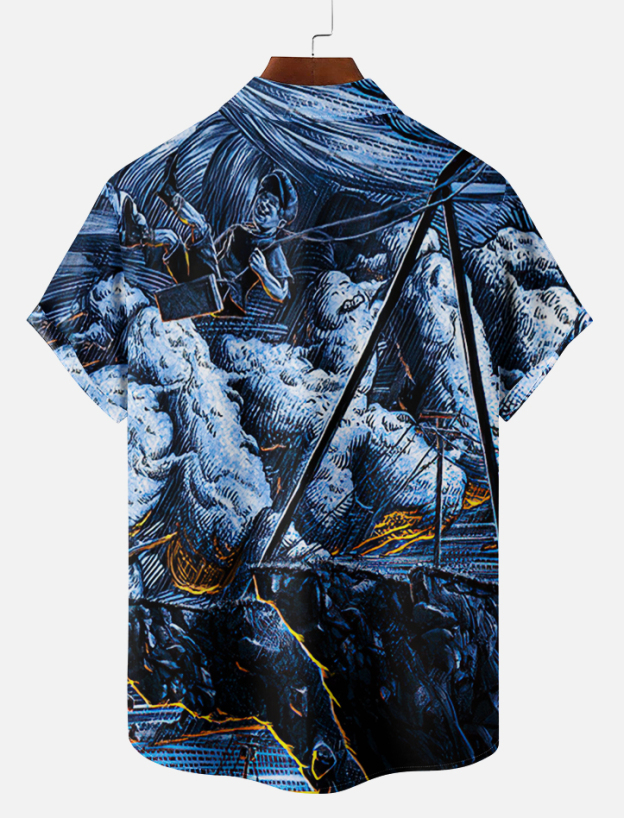 Men's Cartoon Graphic Short Sleeve Shirt