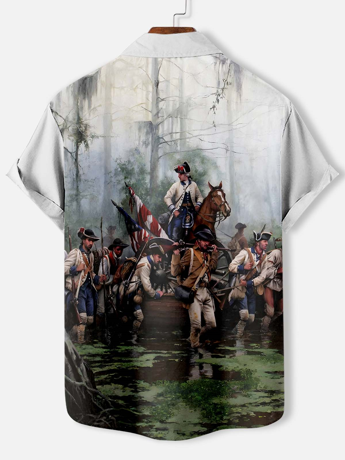 Men's American Revolutionary War Illustration short sleeve shirt